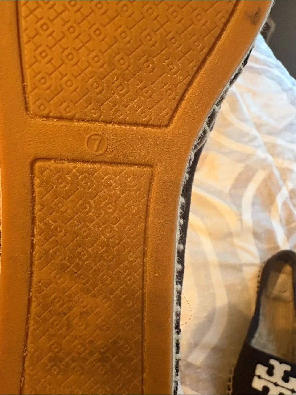 Tory Burch Black Canvas Espadrilles with White Logo Accent